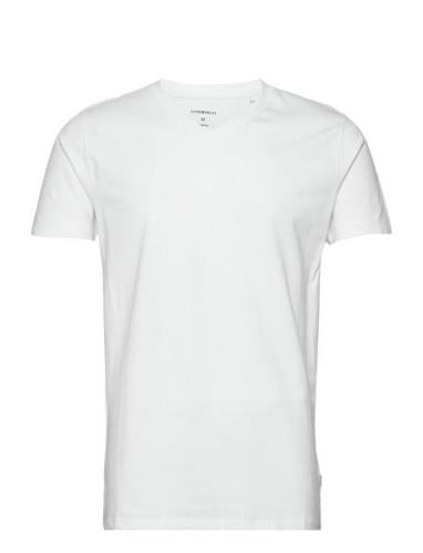 Mens Stretch V-Neck Tee S/S Tops T-shirts Short-sleeved White Lindberg...