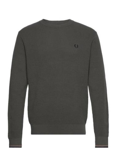 Waffle Stitch Jmpr Tops Knitwear Round Necks Green Fred Perry