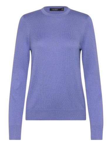 Cotton-Blend Sweater Tops Knitwear Jumpers Blue Lauren Ralph Lauren