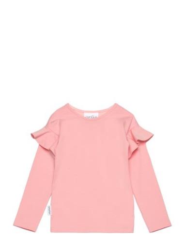 Frilla Shirt Tops T-shirts Long-sleeved T-shirts Pink Gugguu