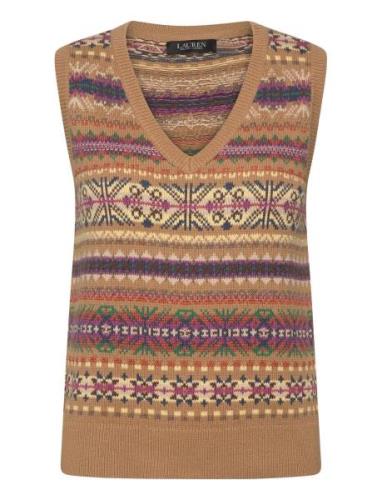 Fair Isle Cotton-Linen Sweater Vest Vests Knitted Vests Multi/patterne...