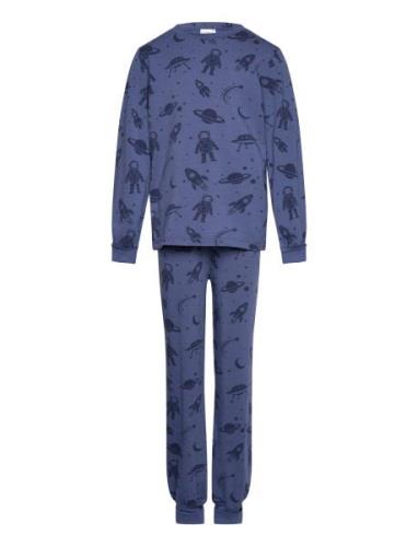 Two Piece Pyjamas Blue Astronaut Pyjamas Sett Blue Geggamoja