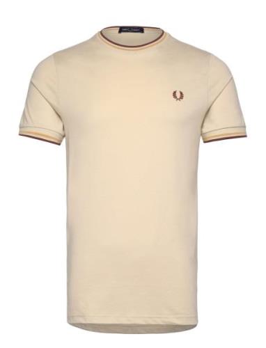 Twin Tipped T-Shirt Designers T-shirts Short-sleeved Cream Fred Perry