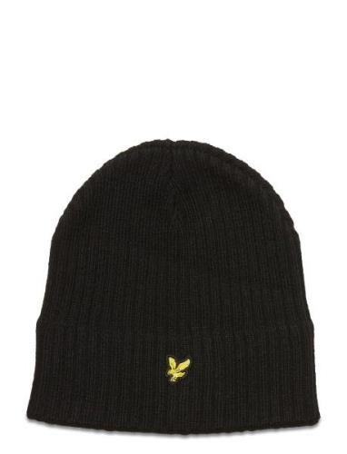 Knitted Ribbed Beanie Accessories Headwear Beanies Black Lyle & Scott