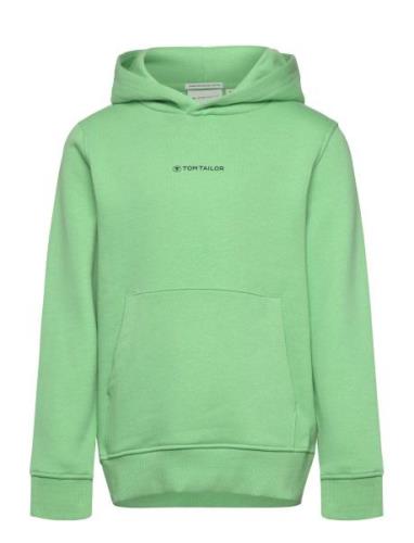 Printed Hoody Tops Sweat-shirts & Hoodies Hoodies Green Tom Tailor