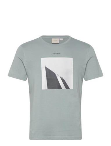 City Photo Print T-Shirt Tops T-shirts Short-sleeved Blue Calvin Klein