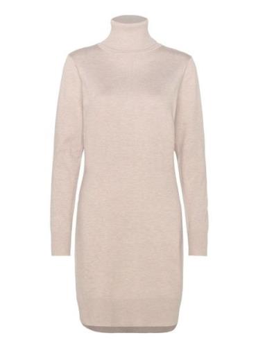 U6801, Milasz Rollneck Dress Knelang Kjole Beige Saint Tropez