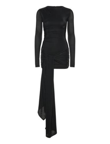 Cassidy Tie Front Dress Kort Kjole Black Bardot