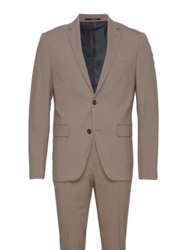 Plain Mens Suit - Normal Lenght Dress Beige Lindbergh