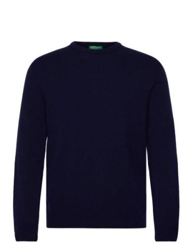 Sweater L/S Tops Knitwear Round Necks Navy United Colors Of Benetton