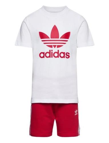 Short Tee Set Sets Sets With Short-sleeved T-shirt Red Adidas Original...