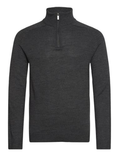 Bs Pelle Regular Fit Knitwear Tops Knitwear Half Zip Jumpers Grey Bruu...