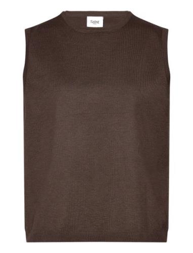 Milasz Vest Vests Knitted Vests Brown Saint Tropez