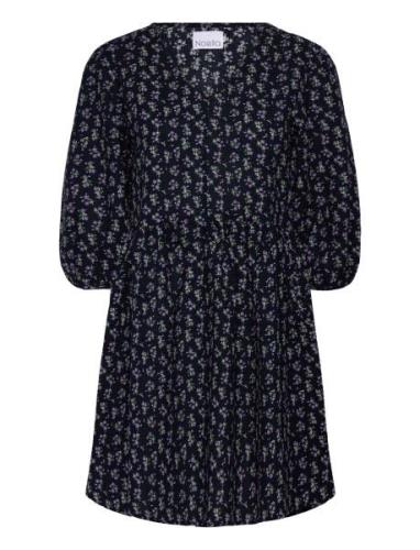 Farris Dress Seersucker Kort Kjole Navy Noella