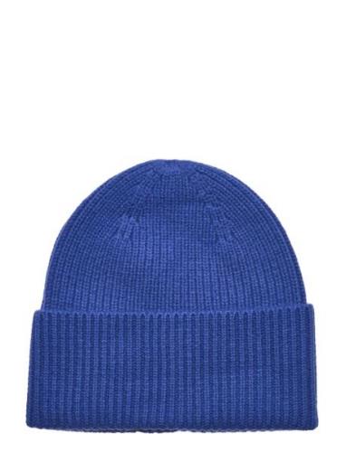 Fold Rib Cap Accessories Headwear Beanies Blue Davida Cashmere