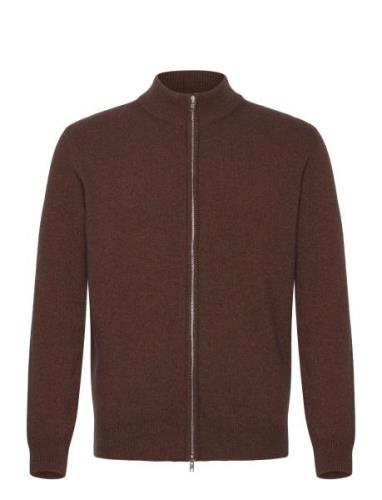 Ivar Tops Knitwear Full Zip Jumpers Brown SIR Of Sweden