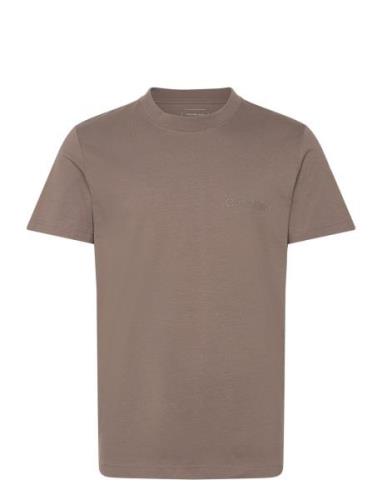 Institutional Tee Tops T-shirts Short-sleeved Brown Calvin Klein Jeans