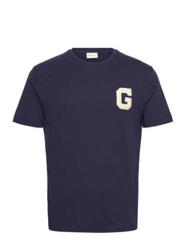 G Graphic T-Shirt Tops T-shirts Short-sleeved Navy GANT