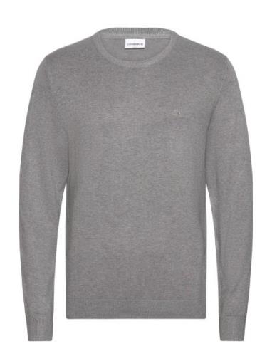 Mélange Round Neck Knit Tops Knitwear Round Necks Grey Lindbergh