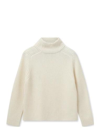 Mmthyra Highneck Knit Tops Knitwear Turtleneck Cream MOS MOSH