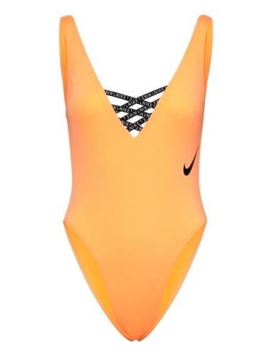 Nike W U-Back Piece Sport Swimsuits Orange NIKE SWIM