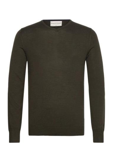 Bs Uranus Regular Fit Knitwear Tops Knitwear V-necks Khaki Green Bruun...