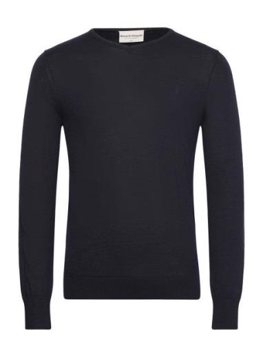 Bs Uranus Regular Fit Knitwear Tops Knitwear V-necks Navy Bruun & Sten...