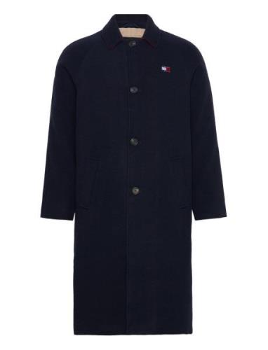 Tjm Wool Coat Ullfrakk Frakk Navy Tommy Jeans