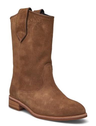 Claudia Shoes Boots Ankle Boots Ankle Boots Flat Heel Brown Anonymous ...