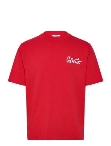 Nb Go West Tee Red Tops T-shirts Short-sleeved Red Nikben