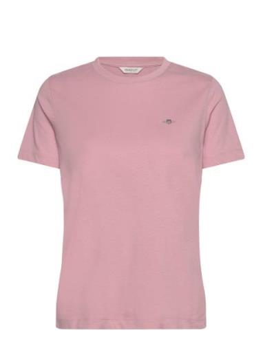 Reg Shield Ss T-Shirt Tops T-shirts & Tops Short-sleeved Pink GANT