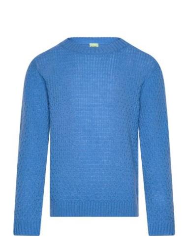 Lambswool Crew Tops Knitwear Pullovers Blue FUB