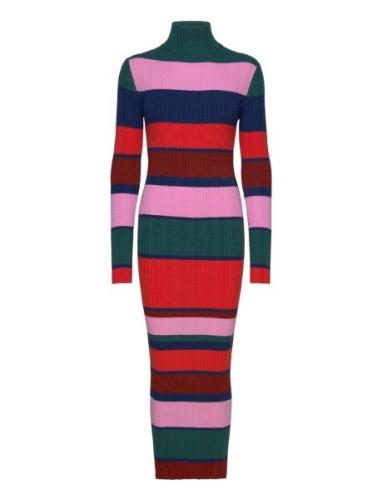 Multicolor Striped Knitted Dress Maxikjole Festkjole Multi/patterned B...