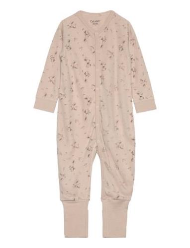 Jumpsuit Ls - Aop Jumpsuit Beige CeLaVi