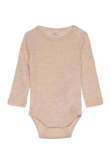 Body Ls - Solid Bodies Long-sleeved Beige CeLaVi