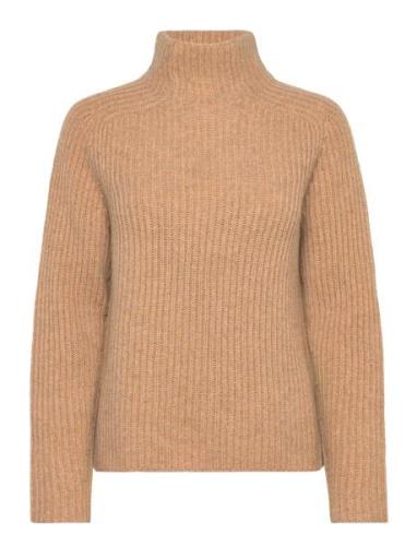 Mmthyra Highneck Knit Tops Knitwear Turtleneck Beige MOS MOSH