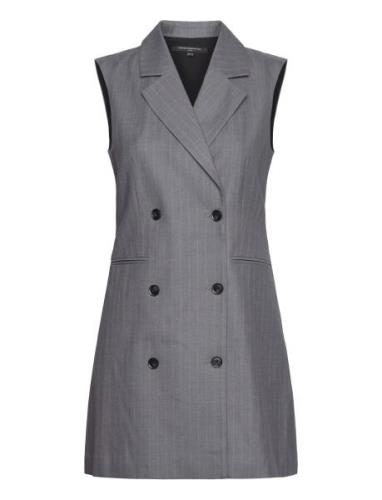 Fiorella Pin Stripe Tuxedo Dre Kort Kjole Grey French Connection