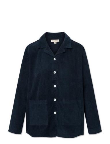 Silja Shirt - Corduroy Tops Overshirts Navy STUDIO FEDER