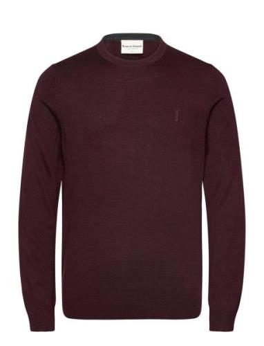 Bs Jupiter Regular Fit Knitwear Tops Knitwear Round Necks Burgundy Bru...