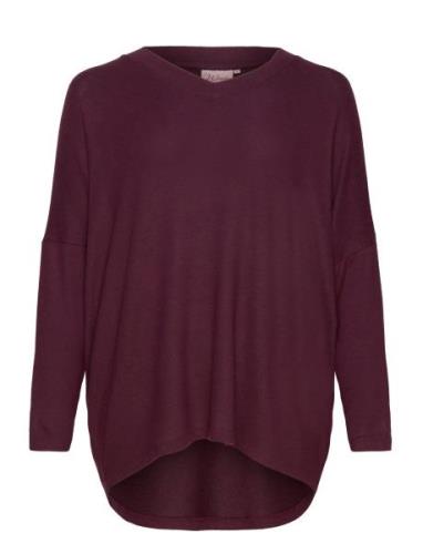 Wa-Sim Tops Knitwear Jumpers Burgundy Wasabiconcept