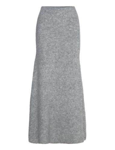 Filine Knit Skirt Langt Skjørt Grey NORR