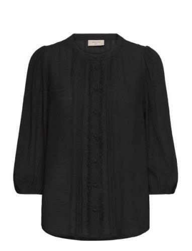 Fqshu-Shirt Tops Blouses Long-sleeved Black FREE/QUENT