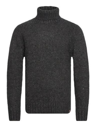 High Neck Knit Sweather Tops Knitwear Turtlenecks Grey Revolution