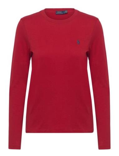 Long-Sleeve Jersey Crewneck Tee Tops T-shirts & Tops Long-sleeved Red ...