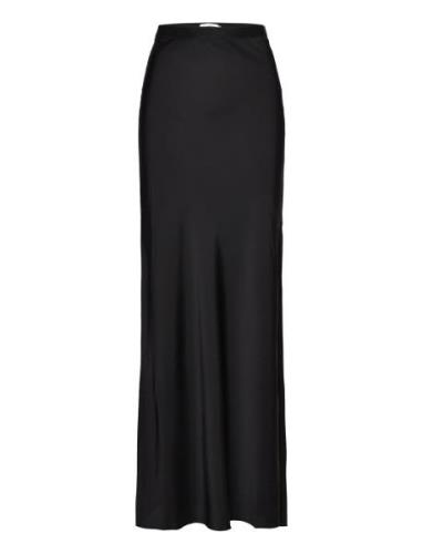 Hana Long Silk Skirt Langt Skjørt Black Ahlvar Gallery