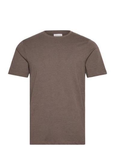 Basic Tee S/S In Melange Tops T-shirts Short-sleeved Brown Lindbergh