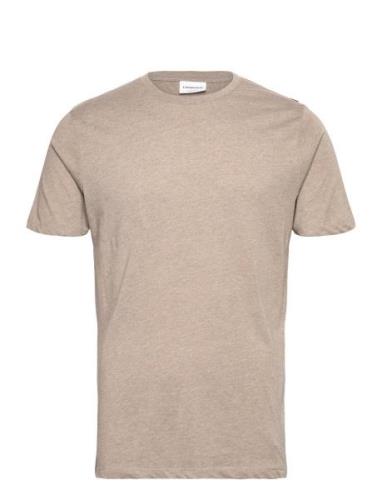 Basic Tee S/S In Melange Tops T-shirts Short-sleeved Beige Lindbergh