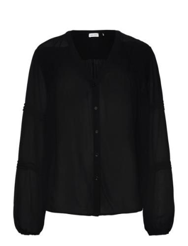 Blouse 1/1 Sleeve Tops Blouses Long-sleeved Black Gerry Weber