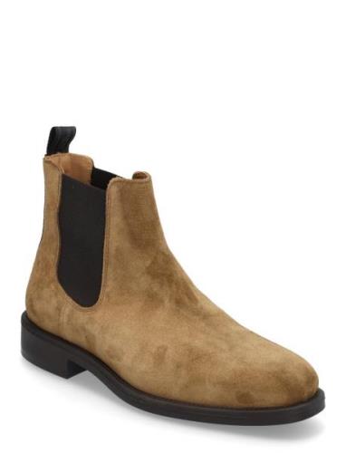 Slhjoseph Suede Chelsea Boot Støvletter Chelsea Boot Brown Selected Ho...