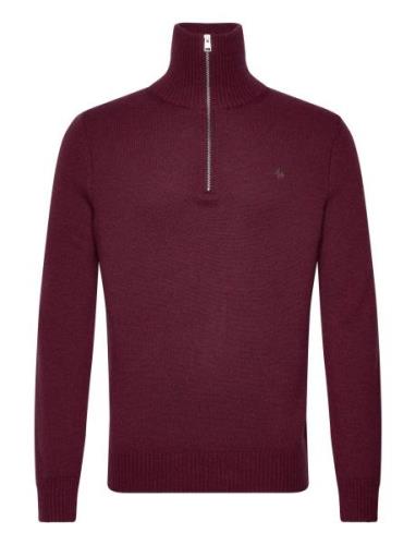 Hertford Half Zip Tops Knitwear Half Zip Jumpers Burgundy Morris